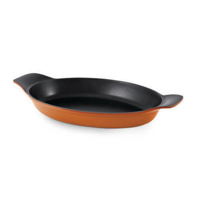 Oval Au Gratin Dish, Orange