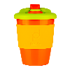 Drink Pod Re-Useable Coffee Cup Plastic 340ml Orange