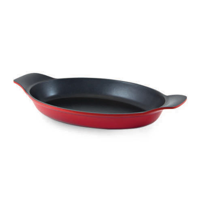 Oval Au Gratin Dish, Red