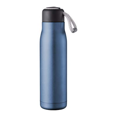 Vacuum Drinks Bottle with Hanging Cord 0.5L Blue