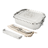 Out For Lunch S/S Lunch Box 1400ml with Divider, Spork, Straw & Bag Mirror