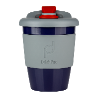 Drink Pod Re-Useable Coffee Cup Plastic 340ml Grey