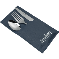 3 PCE CUTLERY SET WITH LEATHER POUCH, DEC