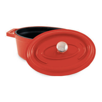 Oval Cocotte & Cover, Red