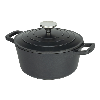 Commichef Cast Aluminium Casserole 20cm 2.8L Black