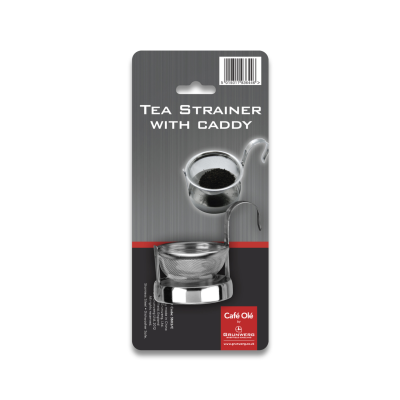 S/S Tea Strainer With Stand, Carded