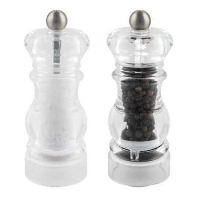 G Mill 6600 2 Piece Clear Acryllic Salt & Pepper Mill Set 11cm