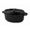 Commichef Cast Aluminium Oval Casserole 26X20cm Black