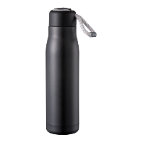 Vacuum Drinks Bottle with Hanging Cord 0.5L Matt Black