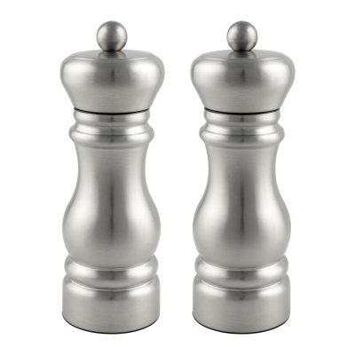 G Mill 6600 2 Piece Clear S/S Salt & Pepper Mill Set 14cm