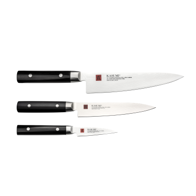 Kasumi Damascus Set of 3 Knives (Chef's 20cm Utility 15cm Paring 8cm)