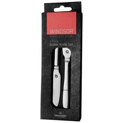 Windsor Carded 18/0 6 Piece Butter Knife Set