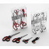 4 Pce Scissor Set, Black/Red