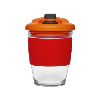 Drink Pod Re-Useable Coffee Cup Glass 340ml Red