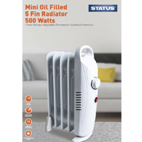 Status 5 Fin 500w Mini Oil Filled Radiator