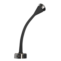 Dimatec black flexible reading light with USB
