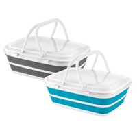 Collapsible-wares picnic basket and cooler