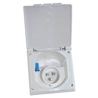 Fawo White 240v Flush Mains Inlet