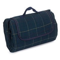 Luxury Blue Tweed Picnic Blanket