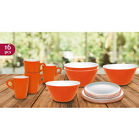 Omada Orange Eat Pop 16 piece dinner Set