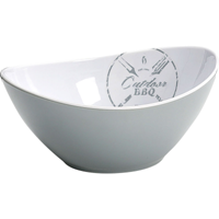 BBQ Grill Melamine Oval Bowl