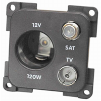 CBE Grey 12v, TV and Satellite Socket Retail packed