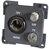 CBE Grey 12v + TV + SAT Socket