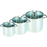 Camp4 6pc Stainless Steel Cookware Set with Glass Lids