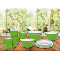 Omada Green Eat Pop 16 piece dinnet set