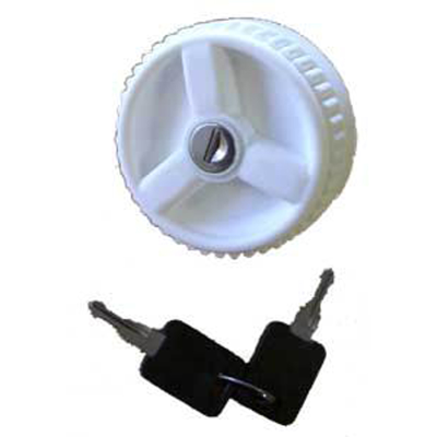 Locking cap for filler White c/w cylinder & keys