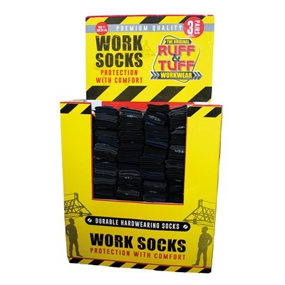 Ruff & Tuff Workwear Men’s Work Socks Size 6-11 Black