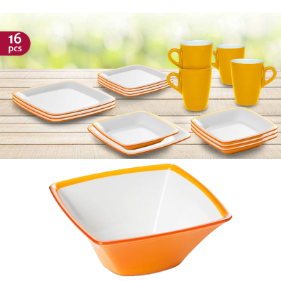 Omada Square 16 piece dinner Set yellow