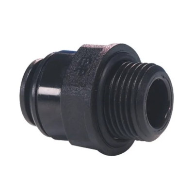 John Guest Black Acetal Straight Adaptor 12mm × 3⁄8″