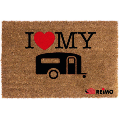 Reimo I Love My Caravan coconut door Mat