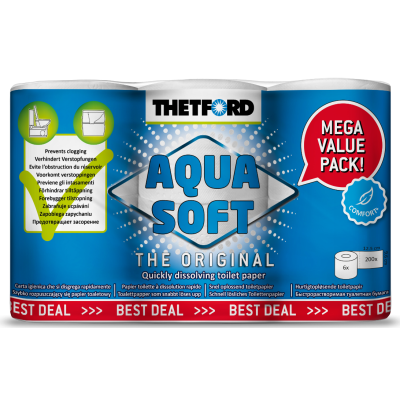 Thetford Aqua Soft Toilet Roll 6 Pack (Order in multiples of 10)