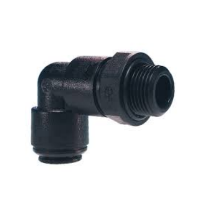 John Guest Black Acetal Swivel Elbow (BSP Thread) 12mm × 3⁄8″