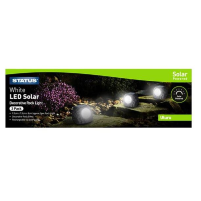 Status small rock solar lights 3 pack