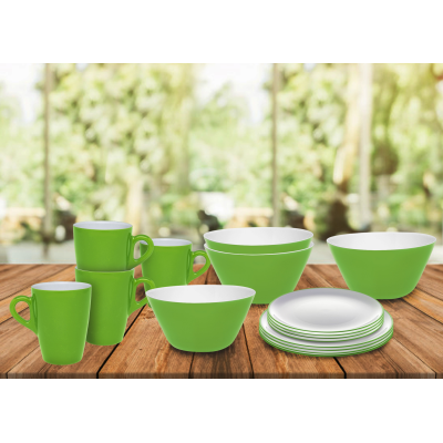 Omada Green Eat Pop 16 piece dinnet set