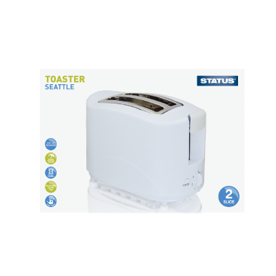 Status Seattle 2 Slice White 750w Toaster (4 pack)