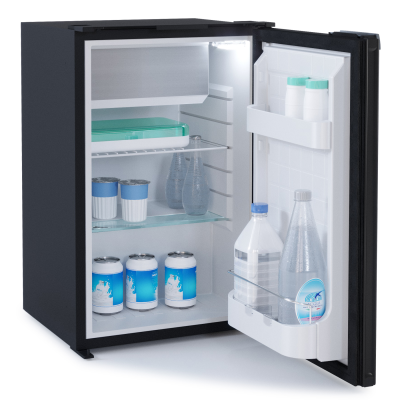 50 LITRE BLACK CHROME LOCK FRIDGE 12/24V BD NANO COMPRESSOR RH HINGE