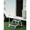 Double step with handrail in caravan white