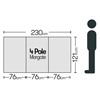 4 Pole Multicoloured Polythene Windbreak
