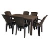 Flora 7 piece poly-propelene dining set (Expresso)