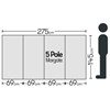 5 Pole Multicoloured Polythene Windbreak