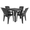 Flora 5 piece poly-propelene dining set (Anthracite)