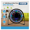 Status 4" USB Mini Clock Fan 4 pack