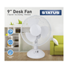 Status 9" White Desk Fan