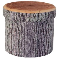 Log design folding storage seat