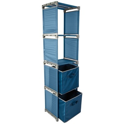Pack Away Shelf Unit With 2 x Storage Boxes