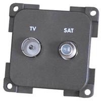 CBE Grey TV & Satellite Socket
